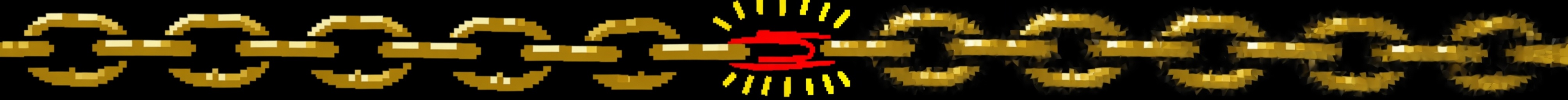 A gold chain held together in the middle by a red paperclip — the weakest link